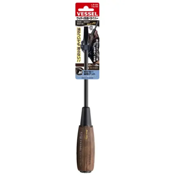 پیچ گوشتی ضد لغزش و چکش خور تخت سری وود کمپو از برند VESSEL (8 x 150 میلیمتر)