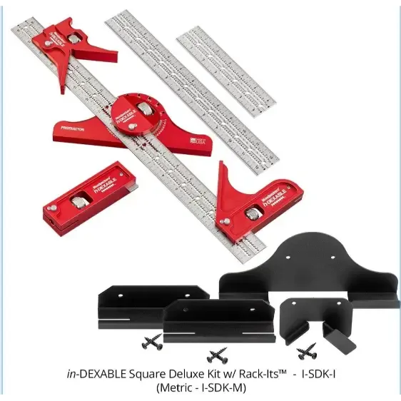 مجموعه گونیای حرفه‌ای Woodpeckers مدل I-SDK-M-WH (گونیا، زاویه‌یاب، مرکز یاب)
